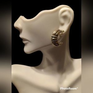 Etched Half Hoop Earrings